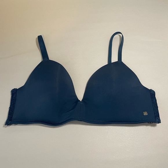 Lucky Brand Blue Wire-Free Lace Back Bra - Picture 1 of 4